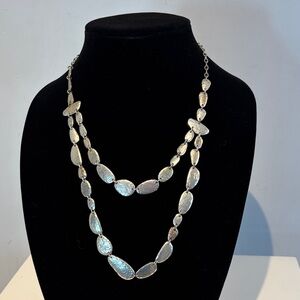 Talbots Elegant Silver-tone Oval double strand Necklace